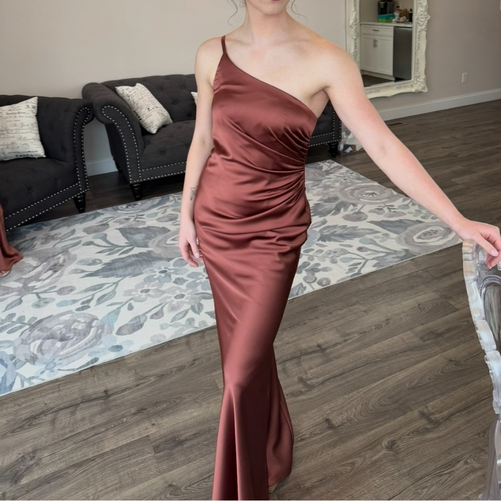 Revelry Jade Satin Dress
